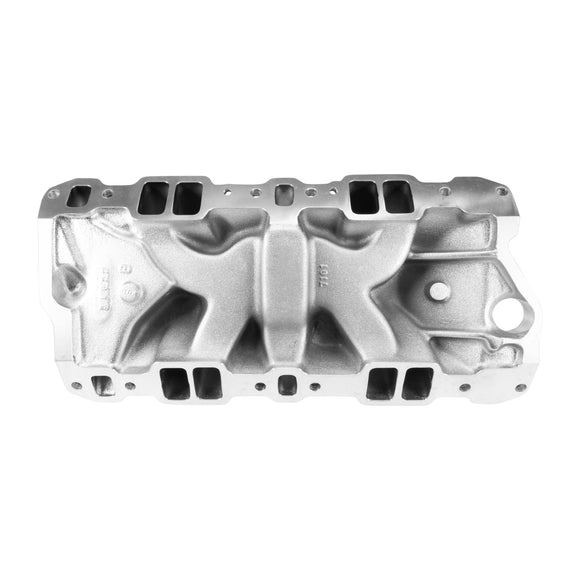 EDELBROCK Performer RPM Small Block Chevy Intake Manifold, Chrome Plasma Finish
