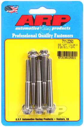 1/4-28 X 2.250 SS 12PT 5PK