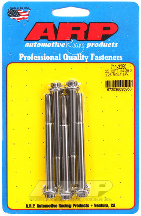1/4-28 X 3.250 SS 12PT 5PK