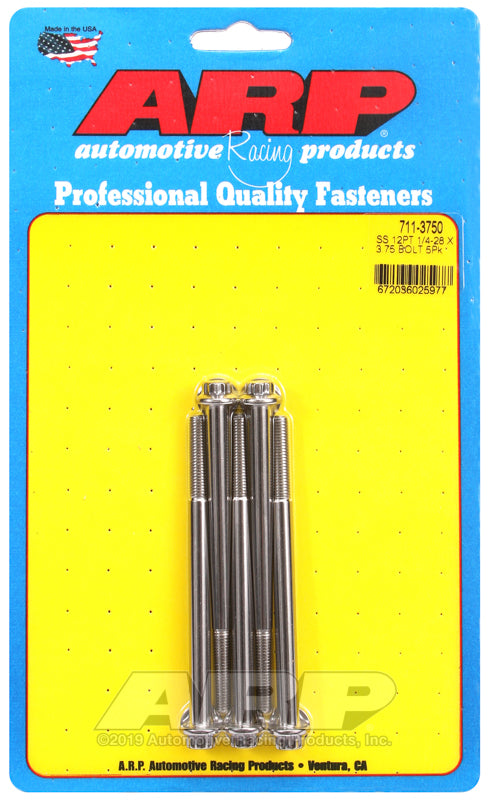 1/4-28 X 3.750 SS 12PT 5PK