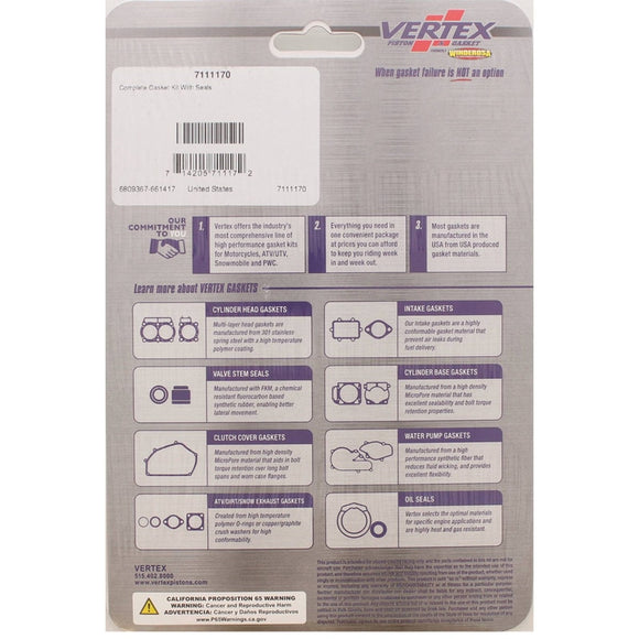 Vertex Gaskets 78-79 Moto Ski Nuvik 343 FC/2 Complete Gasket Kit w/ Oil Seals
