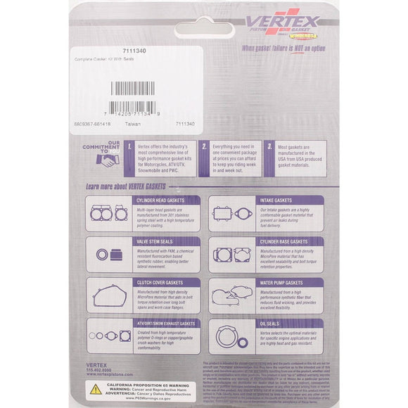 Vertex Gaskets 1973 Yamaha 300 SM Complete Gasket Kit w/ Oil Seals