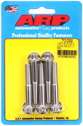 ARP 5/16in-24 x 2.000 12pt SS Bolts (5/pkg)