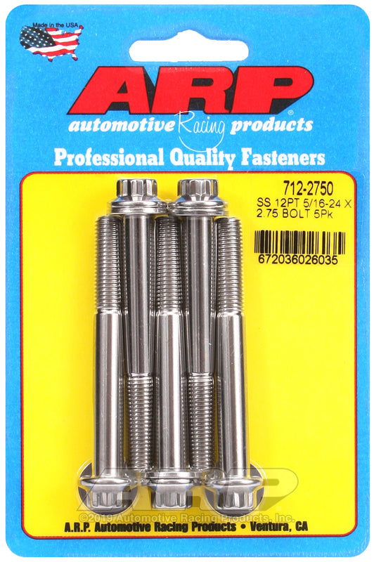 ARP 5/16-24 x 2.750 12-Point Stainless Steel Bolts (Set of 5)