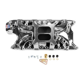 EDELBROCK Performer RPM Ford Small Block 302 Intake Manifold, Chrome Plasma Finish