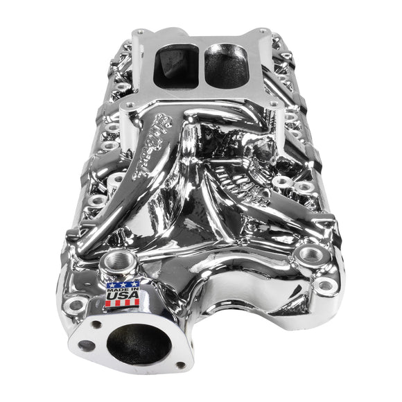 EDELBROCK Performer RPM Ford Small Block 302 Intake Manifold, Chrome Plasma Finish