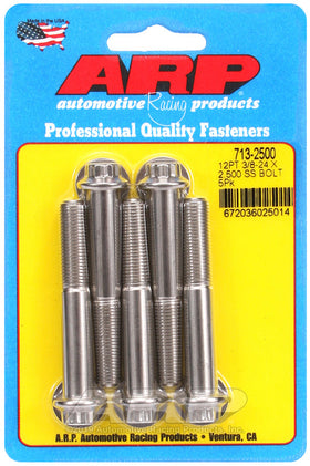 ARP 3/8in -24 x 2.500 12pt SS Bolts (5/pkg)