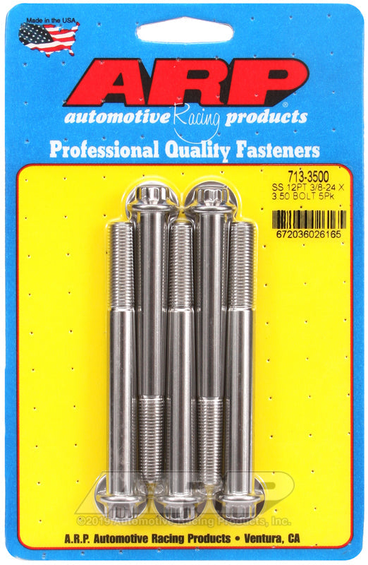 ARP 3/8in -24 x 3.500 12pt SS Bolts (5/pkg)