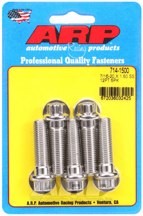 7/16-20 X 1.500 SS 12PT 5PK