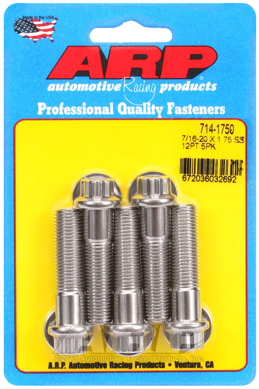 7/16-20 X 1.750 SS 12PT 5PK