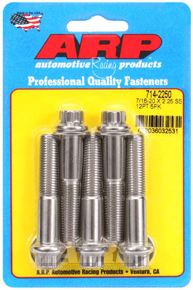 7/16-20 X 2.250 SS 12PT 5PK