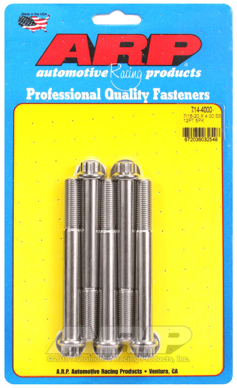 7/16-20 X 4.000 SS 12PT 5PK