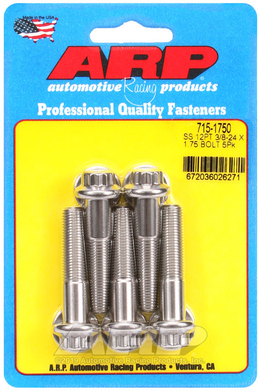 3/8-24 X 1.750 SS 12PT 5PK