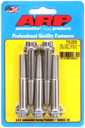 3/8-24 X 2.500 SS 12PT 5PK