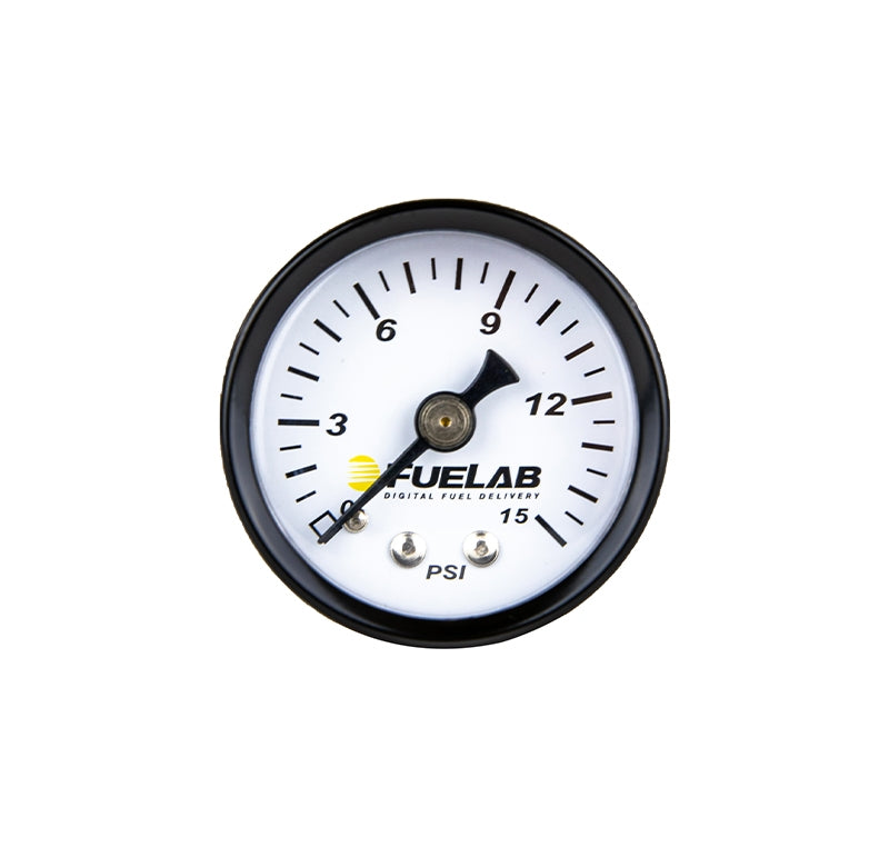 Fuelab 1.5in Carb Fuel Pressure Gauge - Range 0-15 PSI