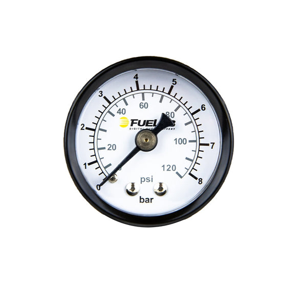 Fuelab 1.5in Fuel Pressure Gauge - EFI - Range 0-120 PSI (Dual Bar/PSI Scale)
