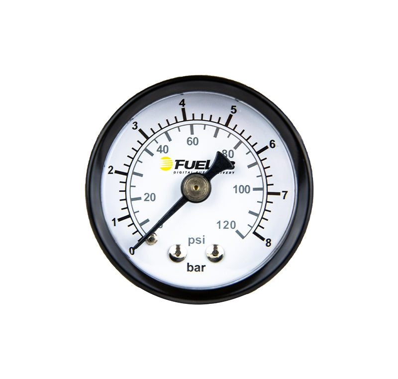 Fuelab 1.5in Fuel Pressure Gauge - EFI - Range 0-120 PSI (Dual Bar/PSI Scale)
