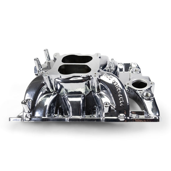 EDELBROCK Performer RPM Pontiac 326-455 Intake Manifold, Chrome Plasma Finish