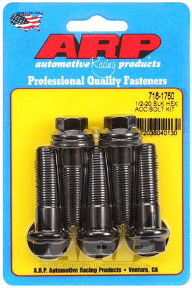 1/2-20 X 1.750 BLK HEX 5PK