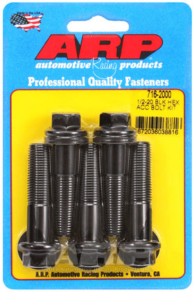 1/2-20 X 2.000 BLK HEX 5PK