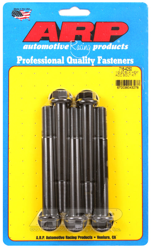 1/2-20 X 4.250 BLK HEX 5PK