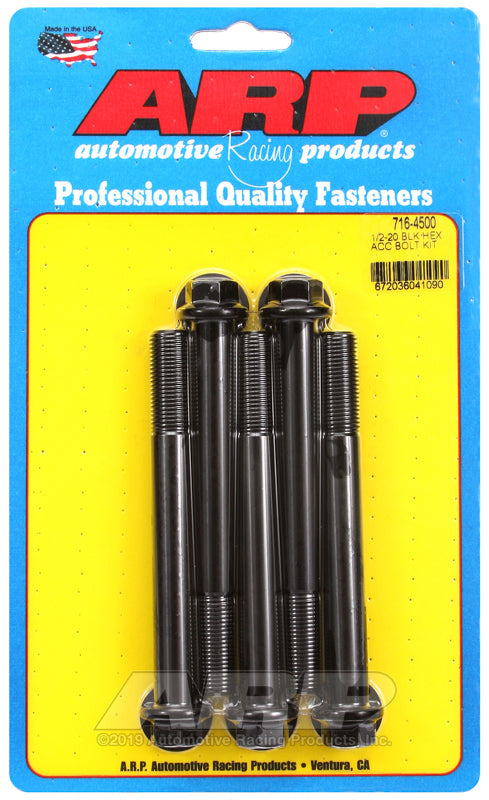 1/2-20 X 4.500 BLK HEX 5PK