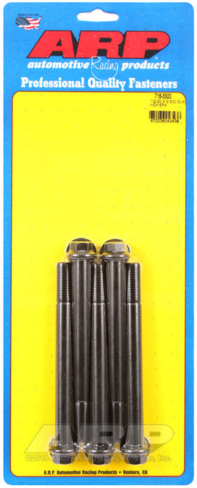 1/2-20 X 5.500 BLK HEX 5PK