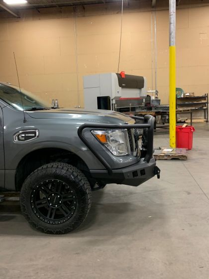 Road Armor 16-19 Nissan Titan XD Stealth Front Winch Bumper w/Lonestar Guard - Tex Blk