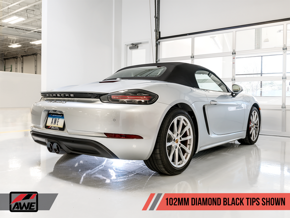 AWE Touring Edition Exhaust for Porsche 718 Boxster / Cayman - Diamond Black Tips