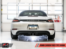 AWE Track Edition Exhaust for Porsche 718 Boxster / Cayman - Carbon Fiber Tips-2