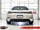 AWE Touring Edition Exhaust for Porsche 718 Boxster / Cayman - Chrome Silver Tips-5