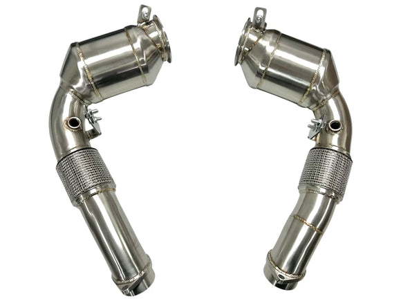 MAD BMW 2024+ S68 Primary Catted Downpipes (No CEL) | G90 G99 M5, F95 F96 X5M/X6M & G05/G06/G07/G09