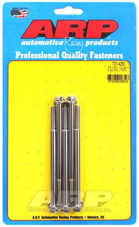 1/4-28 X 4.250 SS HEX 5PK