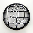 KC HiLiTES 6in. Round ABS Stone Guard for Apollo Lights (Single) - Black w/White KC Logo-1
