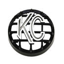 KC HiLiTES 4in. Round ABS Stone Guard for Rally 400 (Single) - Black w/White KC Logo-1