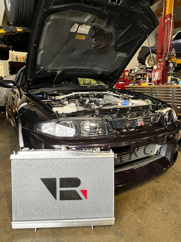 R33 Skyline GT-R/GTS Full Billet Aluminum High-Performance Radiator - Raw Billet