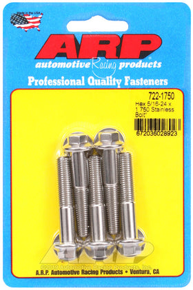 ARP 5/16 in.-24 RH Thread, 1.750 in Hex Head SS 300 Bolts - Set of 5