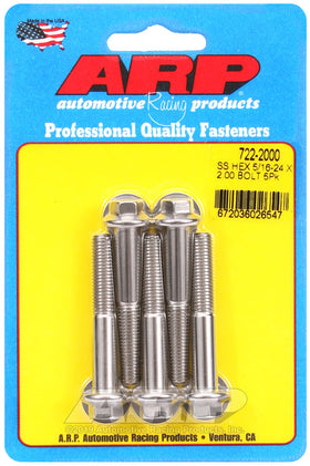 5/16-24 X 2.000 SS HEX 5PK
