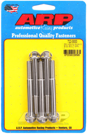 ARP 5/16 in.-24 RH Thread, 3.000 in Hex Head SS 300 Bolts - Set of 5