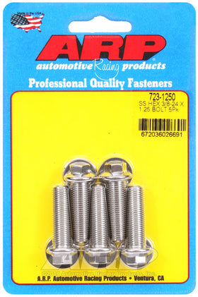 ARP 3/8-24 x 1.250 Hex SS Bolts (5/pkg)