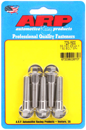 3/8-24 X 1.500 SS 3/8 HEX 5PK