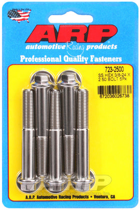 3/8-24 X 2.500 SS 3/8 HEX 5PK