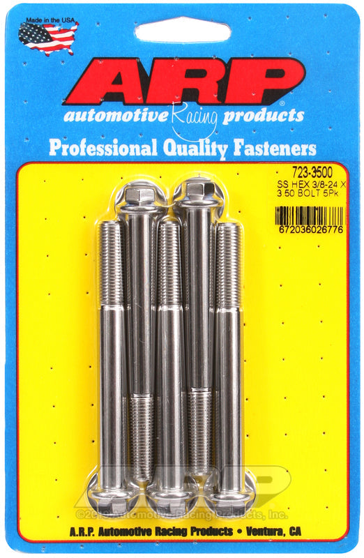3/8-24 X 3.500 SS 3/8 HEX 5PK