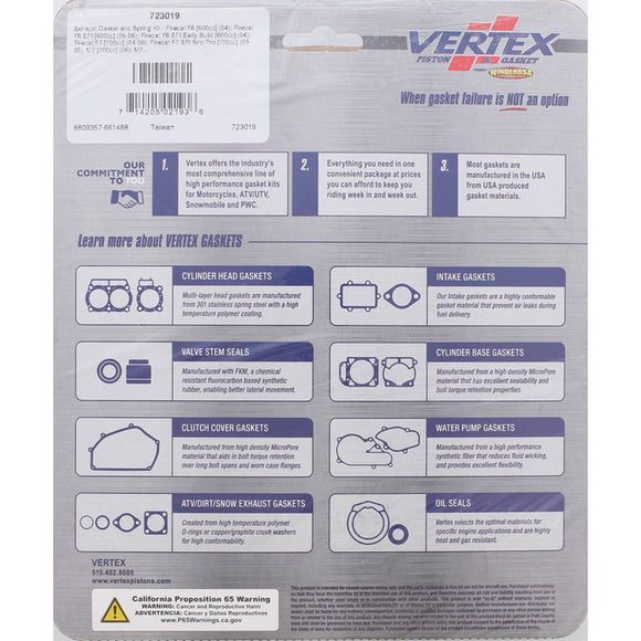 Vertex Gaskets 05-06 Arctic Cat F6 Firecat 600 EFI All Models Exhaust Gasket Kit