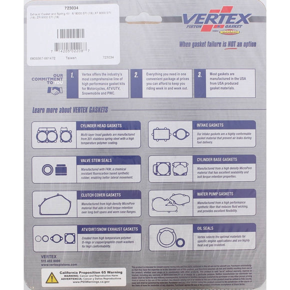 Vertex Gaskets 18-20 Arctic Cat M 8000 EFI All Models Exhaust Gasket Kit
