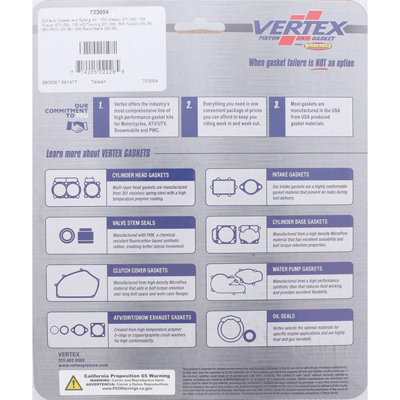 Vertex Gaskets 2006 Polaris 700 Classic EFI Exhaust Gasket Kit