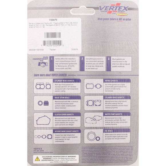 Vertex Gaskets 19-21 Ski-Doo Backcountry 850 E-TEC Exhaust Gasket Kit