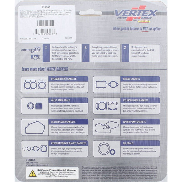 Vertex Gaskets 06-07 Yamaha Nytro Exhaust Gasket Kit