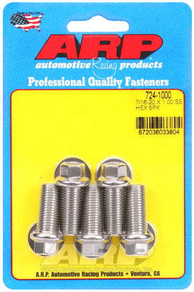 7/16-20 X 1.000 SS HEX 5PK