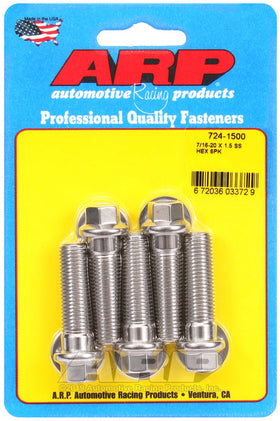 7/16-20 X 1.500 SS HEX 5PK